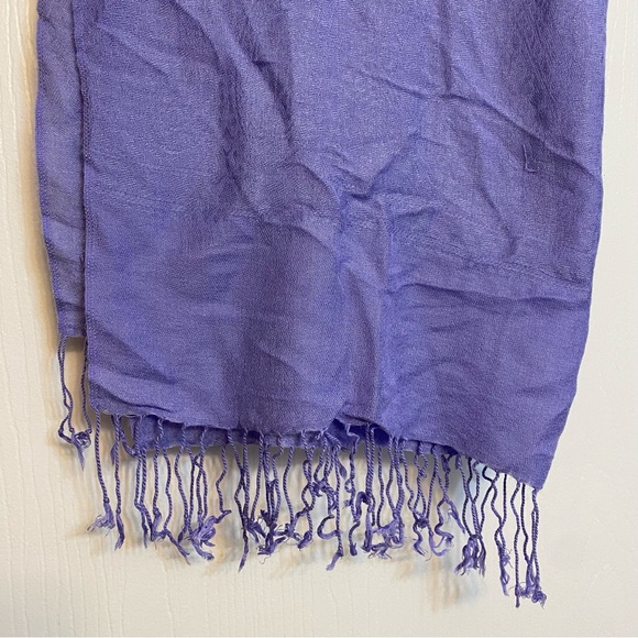 Batch of 6 Pashmina Style Scarves in Cool Tones: purples and blues, one size - Picture 10 of 11
